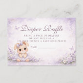 Lavender Bunny Floral Diapper Raffle Begleitkarte (Vorderseite)