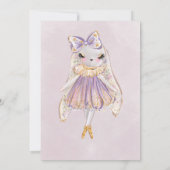 Lavender Bunny Rabbit Ballerina Ballerina Erwägung Einladung (Rückseite)