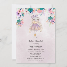Lavender Bunny Rabbit Ballerina Ballerina Erwägung Einladung