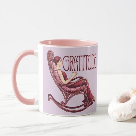 Lavender Burgundy Affirmation Meditation Mug Tasse (Mit Donut)