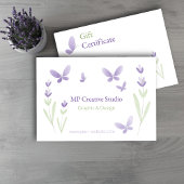 Lavender Business Branding Gift Certificate Dankeskarte