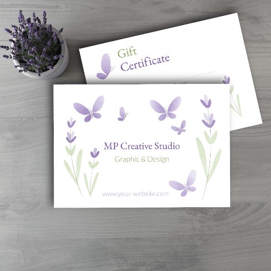 Lavender Business Branding Gift Certificate Dankeskarte