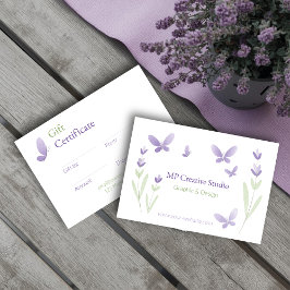 Lavender Business Branding Gift Certificate Dankeskarte