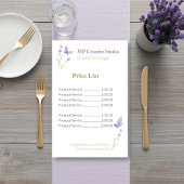Lavender Business Branding Price List Flyer