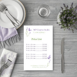 Lavender Business Branding Price List Flyer
