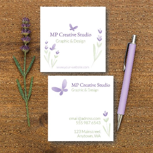 Lavender Business Branding Quadratische Visitenkarte