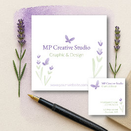 Lavender Business Branding Quadratische Visitenkarte