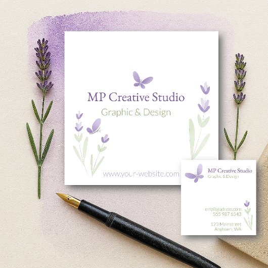 Lavender Business Branding Quadratische Visitenkarte