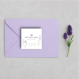 Lavender Business Branding Quadratischer Aufkleber
