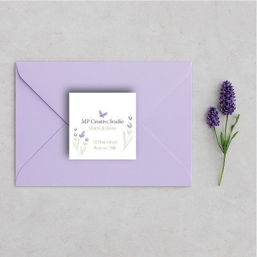 Lavender Business Branding Quadratischer Aufkleber