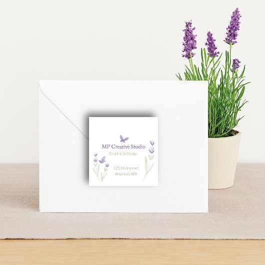 Lavender Business Branding Quadratischer Aufkleber