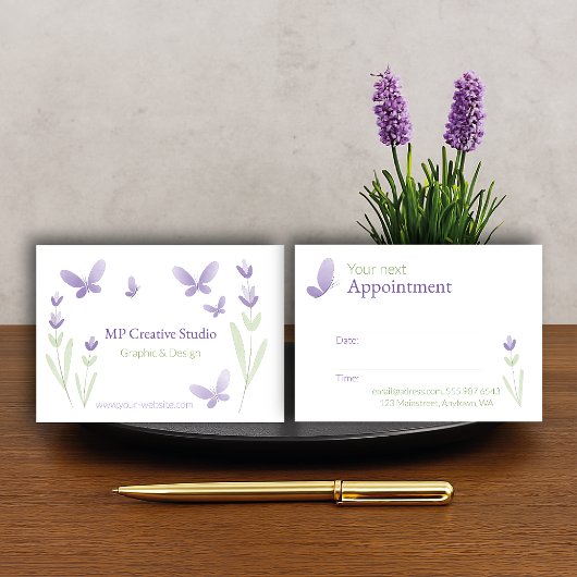 Lavender Business Branding Terminkarte