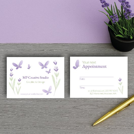 Lavender Business Branding Terminkarte