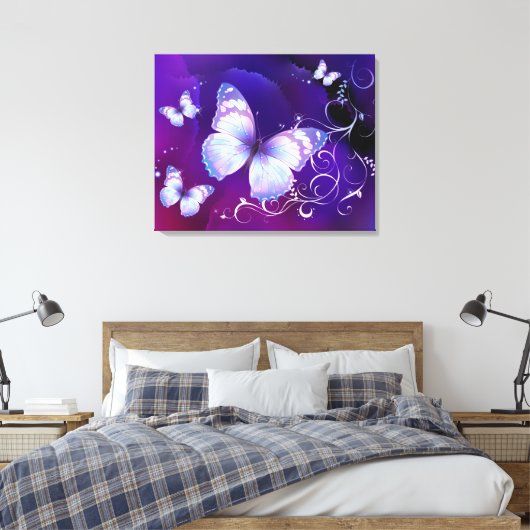 Lavender Butterflies Leinwand (Insitu (Schlafzimmer))