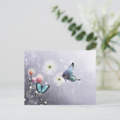 Lavender Butterfly Abstract Postkarte (Stehend Vorderseite)