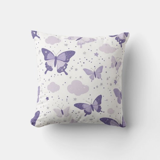 Lavender Butterfly Dreams Kissen (Vorderseite)