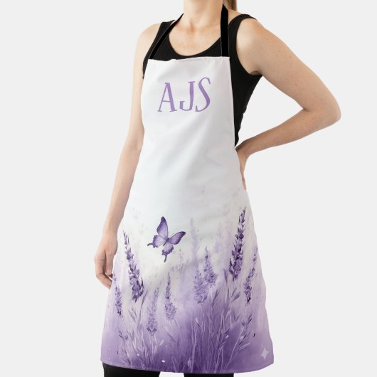 Lavender Butterfly Monogrammed Chef Schürze (InSitu)