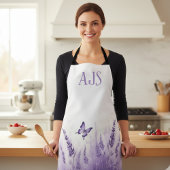 Lavender Butterfly Monogrammed Chef Schürze