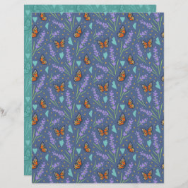 Lavender Butterfly Scrapbook Paper