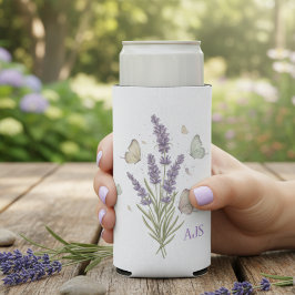 Lavender Butterfly Slim Can Cooler - Shabby Chic Selters Dosenkühler