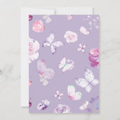 Lavender Butterfly Themed Quinceanera Einladung (Rückseite)