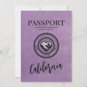 Lavender California Passport Wedding Einladung (Rückseite)