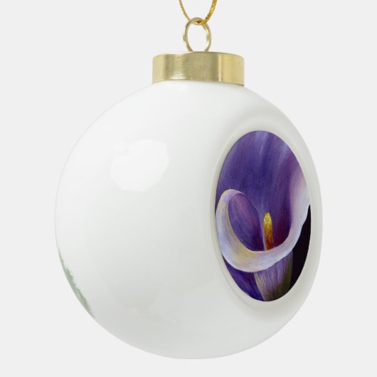 Lavender Calla Lily Keramik Kugel-Ornament (Links)