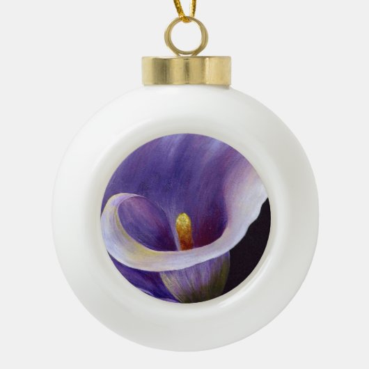 Lavender Calla Lily Keramik Kugel-Ornament (Vorderseite)