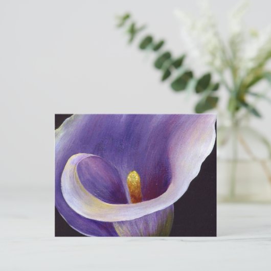 Lavender Calla Lily Postkarte (Stehend Vorderseite)
