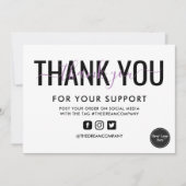 Lavender Calligrafy Vielen Dank Media Insert Einladung (Vorderseite)