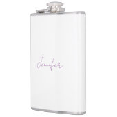 Lavender Calligraphy Elegant Schlichter Name Flachmann (Links)