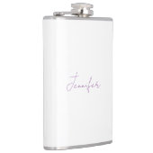 Lavender Calligraphy Elegant Schlichter Name Flachmann (Rechts)