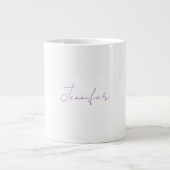 Lavender Calligraphy Elegant Schlichter Name Jumbo-Tasse (Vorderseite)