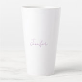 Lavender Calligraphy Elegant Schlichter Name Milchtasse (Vorderseite)