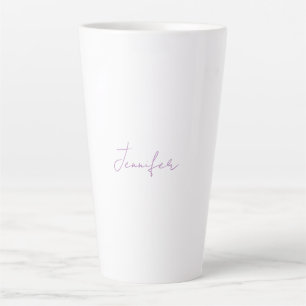 Lavender Calligraphy Elegant Schlichter Name Milchtasse