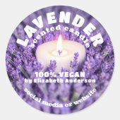 Lavender Candle Runder Aufkleber (Vorderseite)