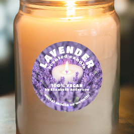 Lavender Candle Runder Aufkleber