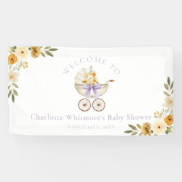 Lavender Carriage Welcome Banner | Baby Shower