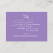 Lavender Cash Bar & Shuttle-Hochzeit Begleitkarte (Vorderseite)
