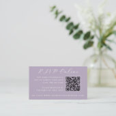 Lavender Castle QR-Code Hochzeitswebsite RSVP Begleitkarte (Stehend Vorderseite)