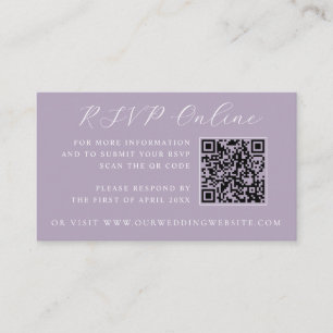 Lavender Castle QR-Code Hochzeitswebsite RSVP Begleitkarte