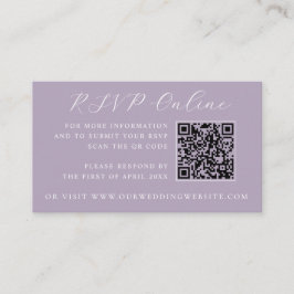 Lavender Castle QR Code Wedding Website RSVP  Begleitkarte