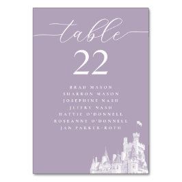 Lavender Castle Wedding Seating Plan Tischnummer