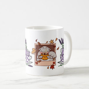 Lavender Cat Coffee Drink Poster - Charmante Felin Kaffeetasse