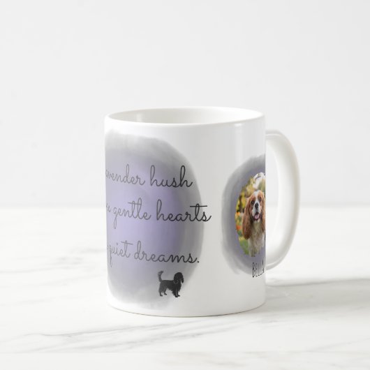 Lavender Cavalier King Charles Spaniel Custom Name Kaffeetasse (VorderseiteRechts)