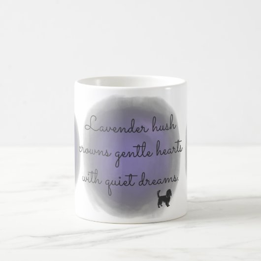 Lavender Cavalier King Charles Spaniel Custom Name Kaffeetasse (Mittel)