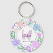 Lavender Cavalier King Charles Spaniel Custom Schlüsselanhänger (Vorderseite)