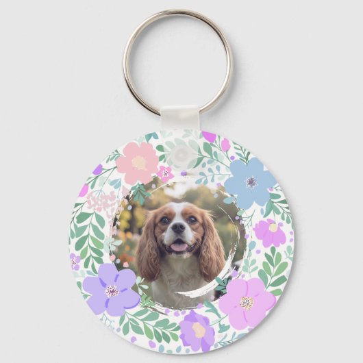 Lavender Cavalier King Charles Spaniel Custom Schlüsselanhänger (Rückseite)