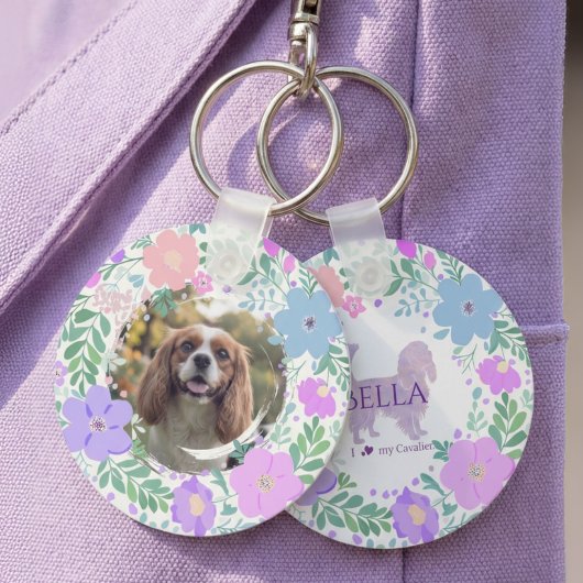 Lavender Cavalier King Charles Spaniel Custom Schlüsselanhänger