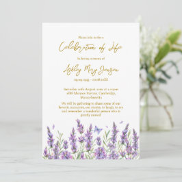 Lavender Celebration of Life Funeral Invitation Einladung